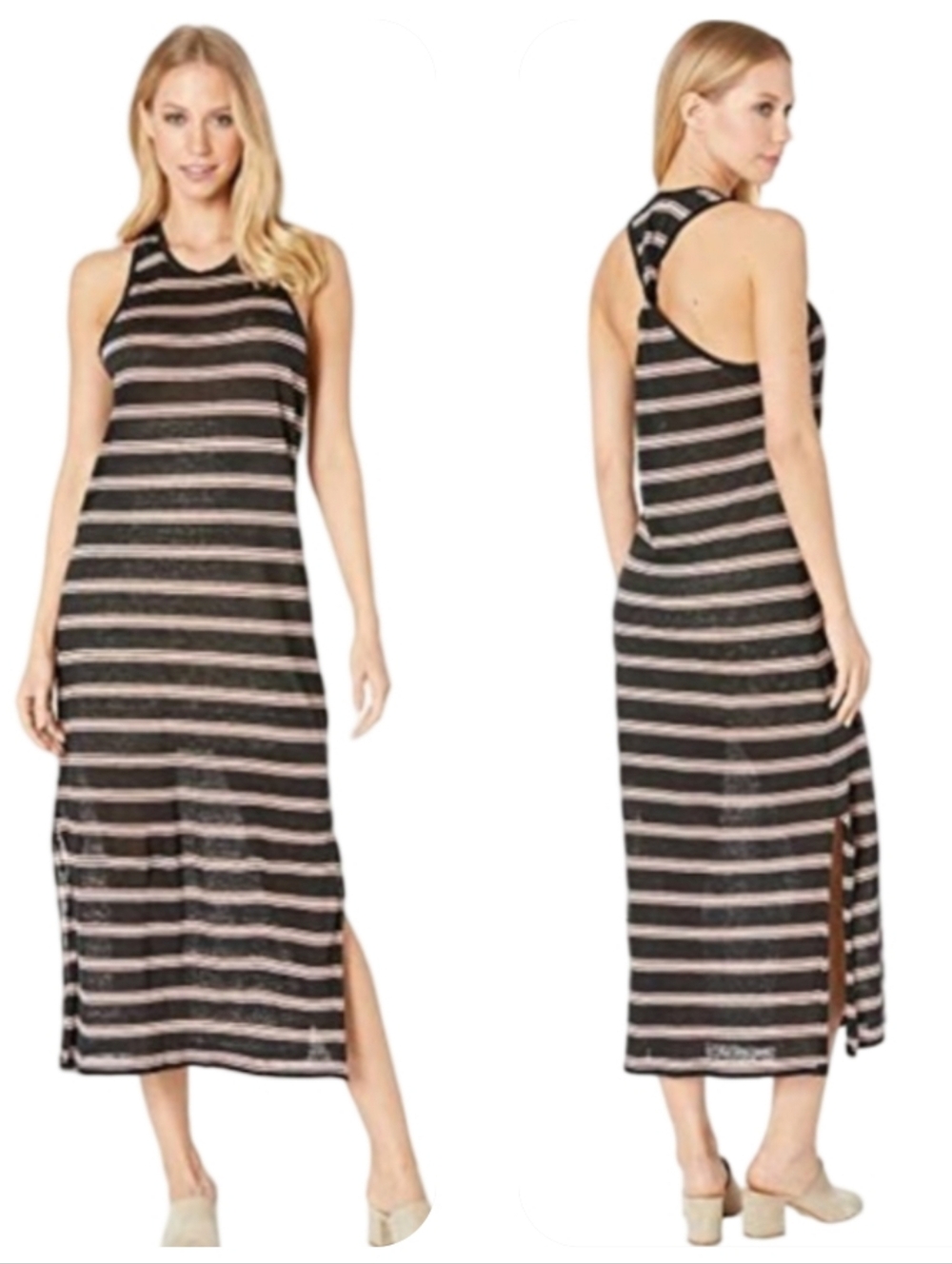 Joie Brellen Striped Linen Maxi Dress Size Small